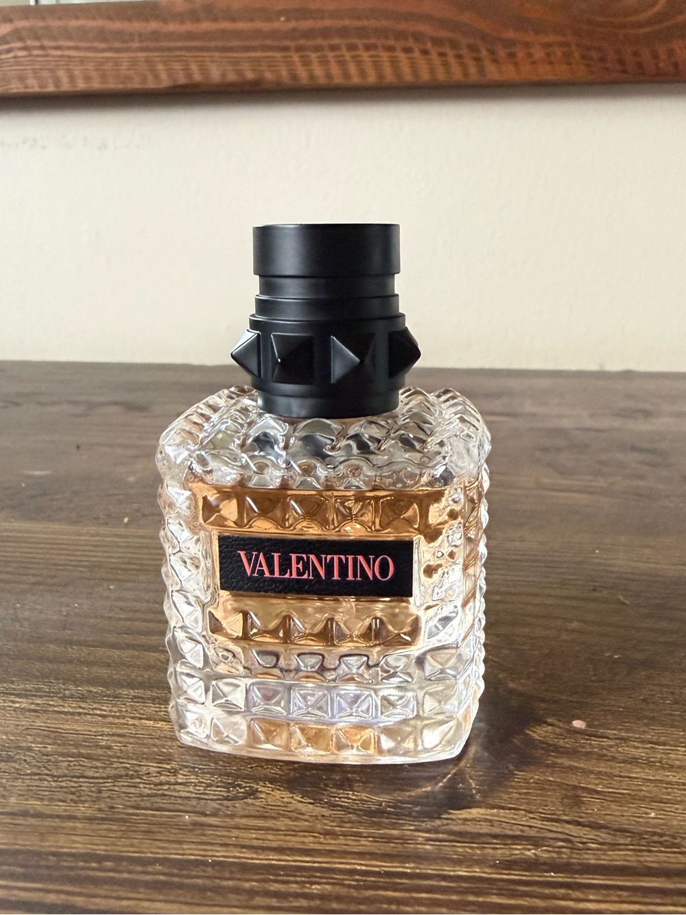 Valentino glass home accent bottle in amber and black-30 ml